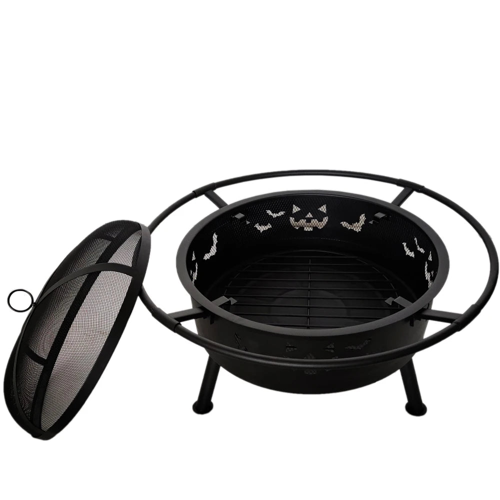 Multi Functions Camping Fire Pits Wood Burning Outdoor Heavy Duty Barbecue With Bbq Grill