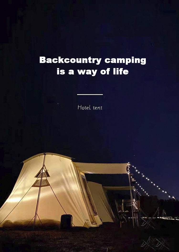 Cotton Picnic Tent for 4 Person, Outdoor Camping, TC, One Bedroom, Luxury, Foldable, Custom Tent, Oxford, Spring