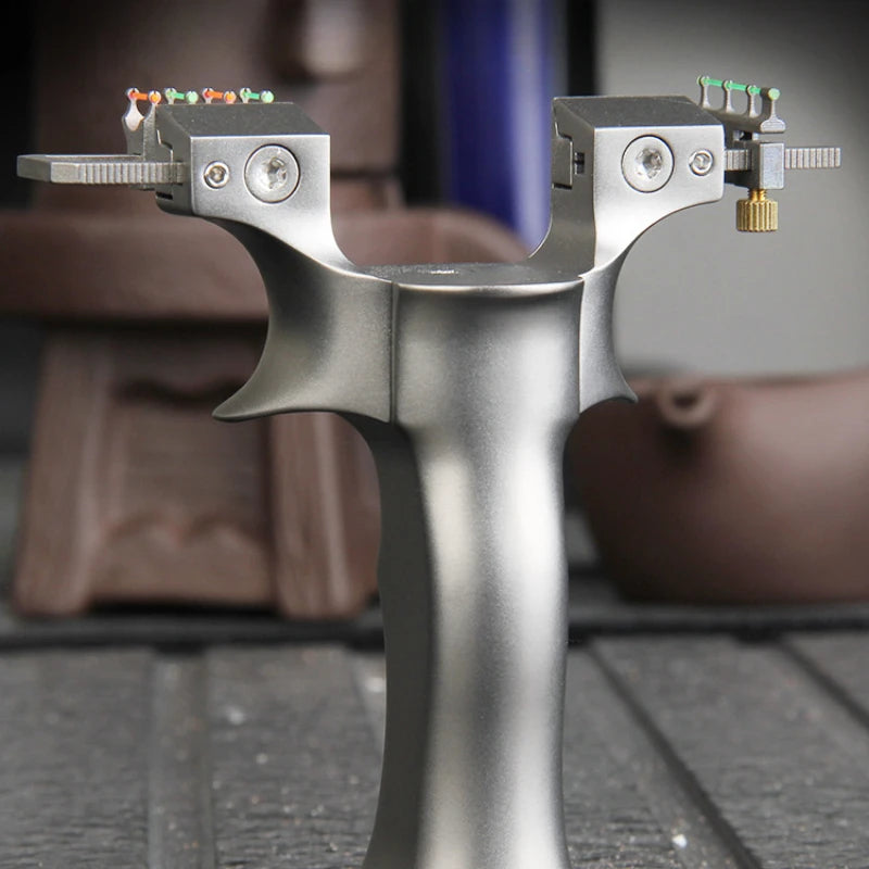 Slingshot Hunting Titanium Alloy TC21 Catapult with Rubber Band Set Professional Outdoor Shooting Games Accessories Adult Toys