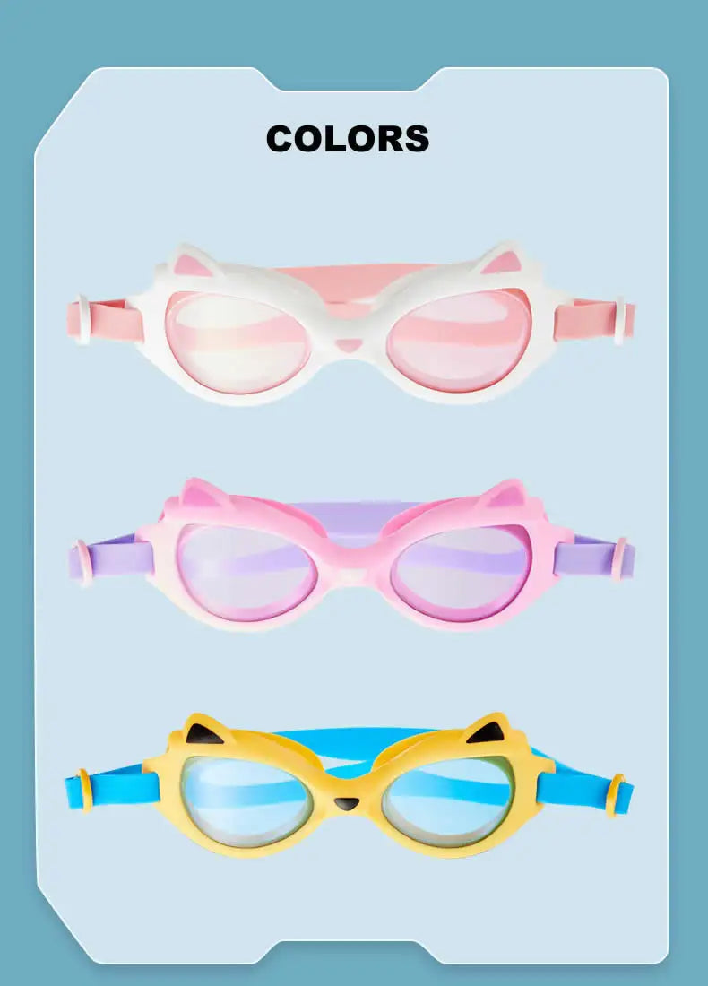 Professional Kids Swimming Goggles Cartoon Frame Anti-UV Children HD Lenses Pool Glasses Eyewear Anti Fog Adjustable Head Strap
