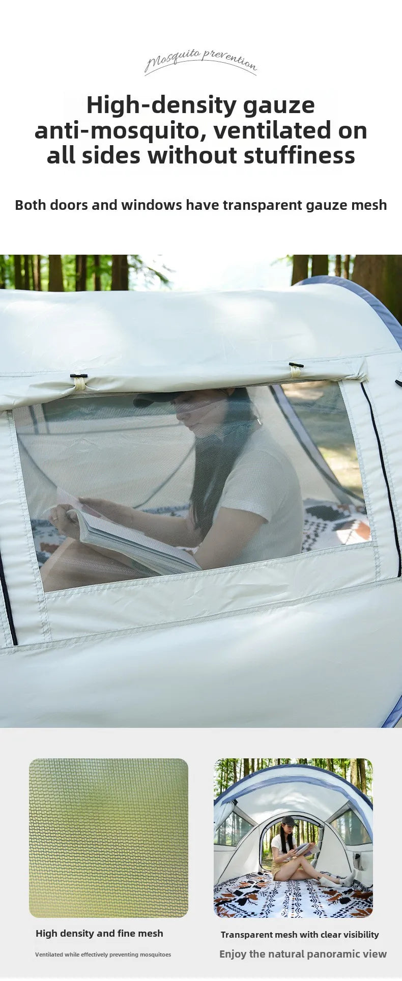 Tent Camping Outdoor 3-4 People Waterproof Thickened Portable Installation-free One-second Quick Open Automatic Boat Tent