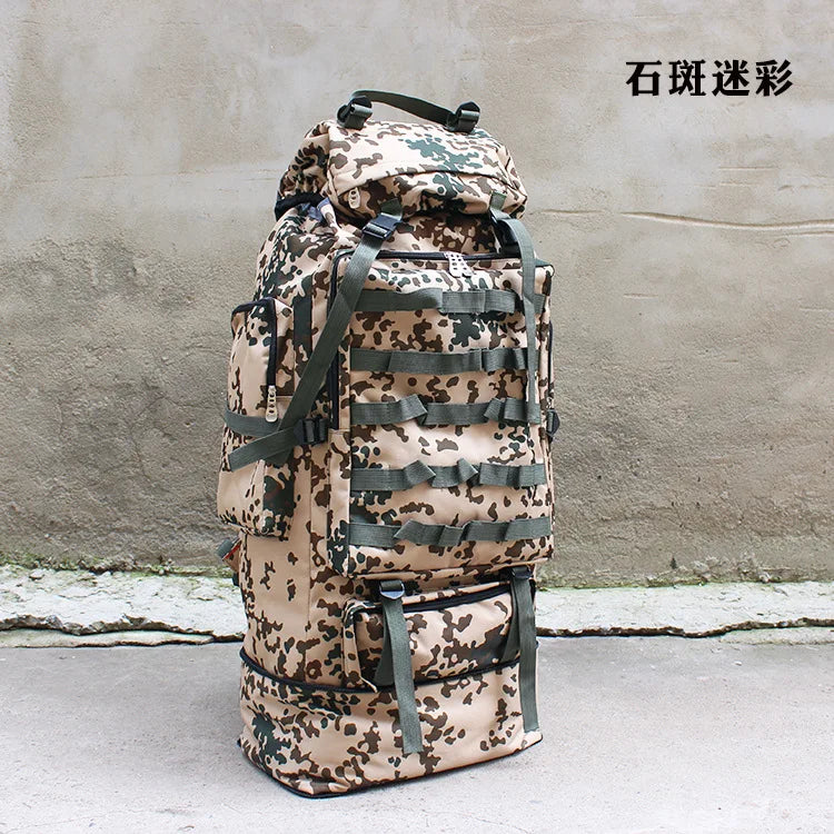 70-100L Outdoor Camping Travel Sports Backpack Military Camo Tactical Bag Large Capacity Waterproof Hiking Mountain Climbing Bag