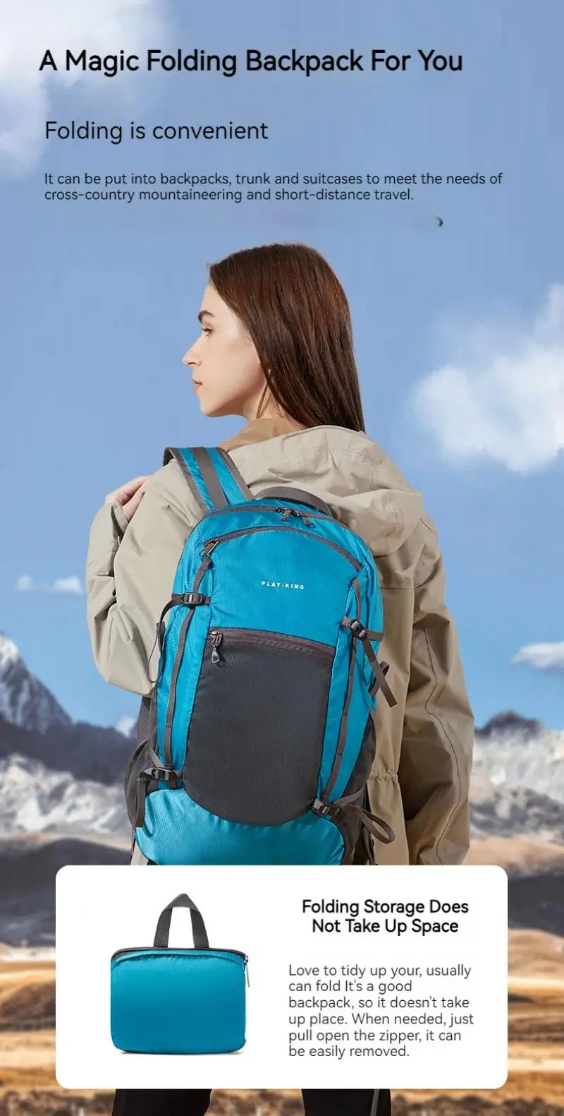 Ultra-light Folding Camping Hiking Backpack Professional Water Repellent Travel Duffle Bags Mountaineering Double Shoulder Bag