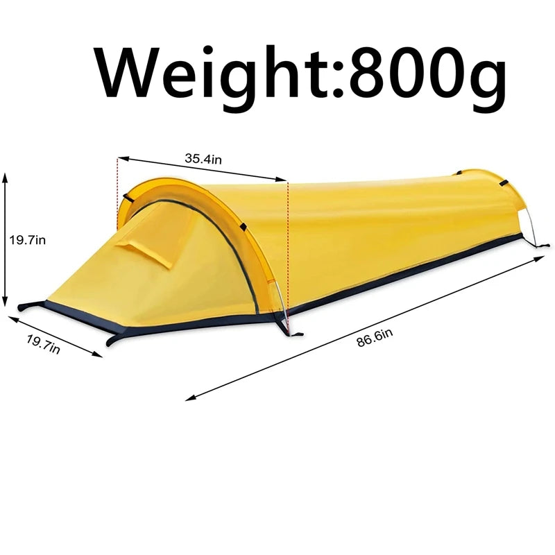 800g Ultralight Tent 1 Person Backpacking Tent for Tourism Cycling Camping Tent Waterproof Sleeping Bag Car Travel Equipment