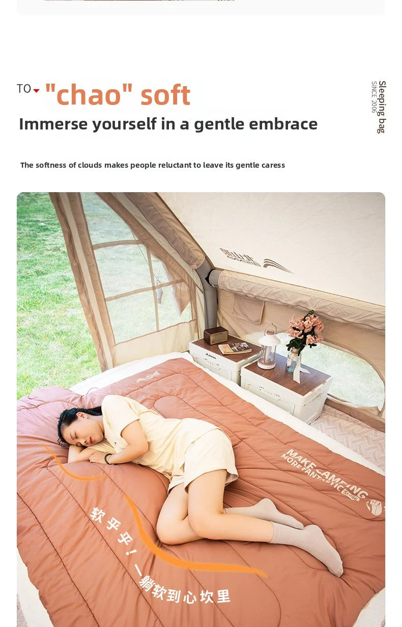 Sleeping bag for all seasons, suitable for adults, outdoor camping, overnight use, car use, and siesta, dual-purpose with warm