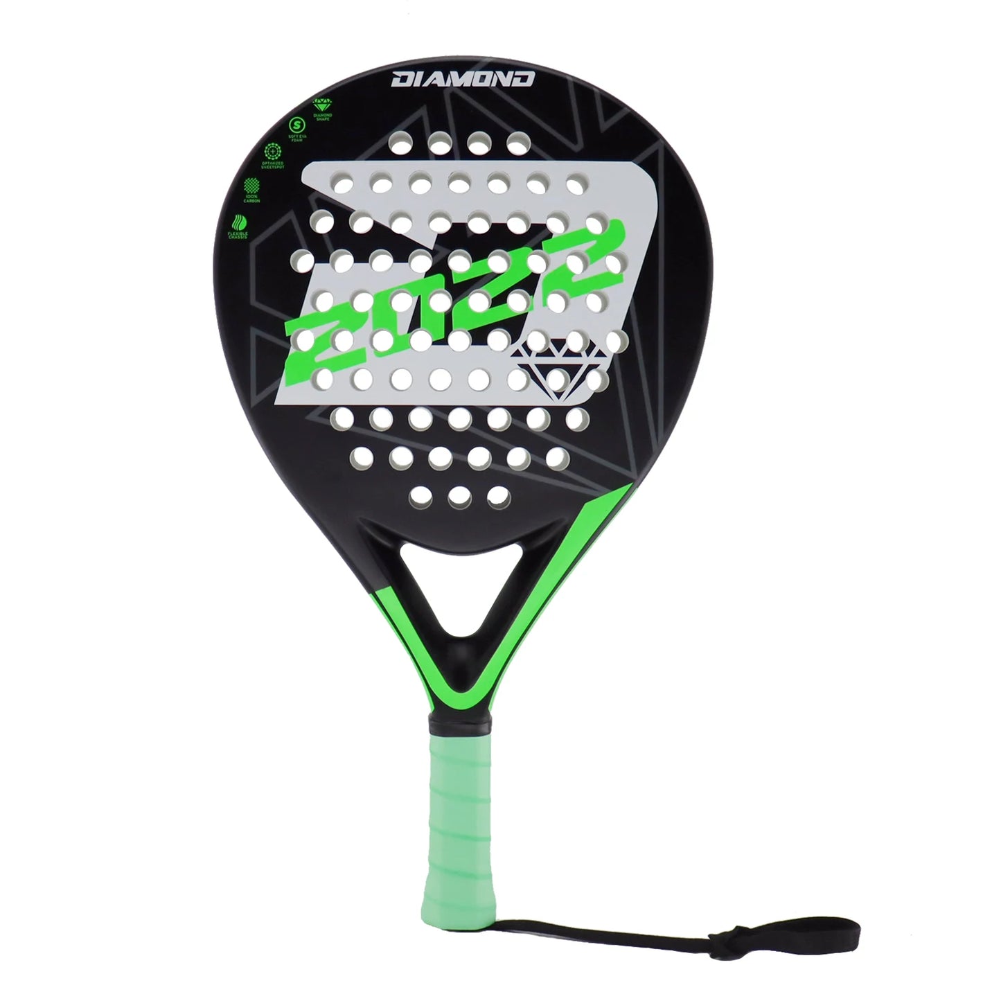 INSUM 2022 Padel Tennis Paddles Rackets Set of 2, lightweight Carbon Fiber Diamond Shape Comfort Grip with Padel Tennis Balls
