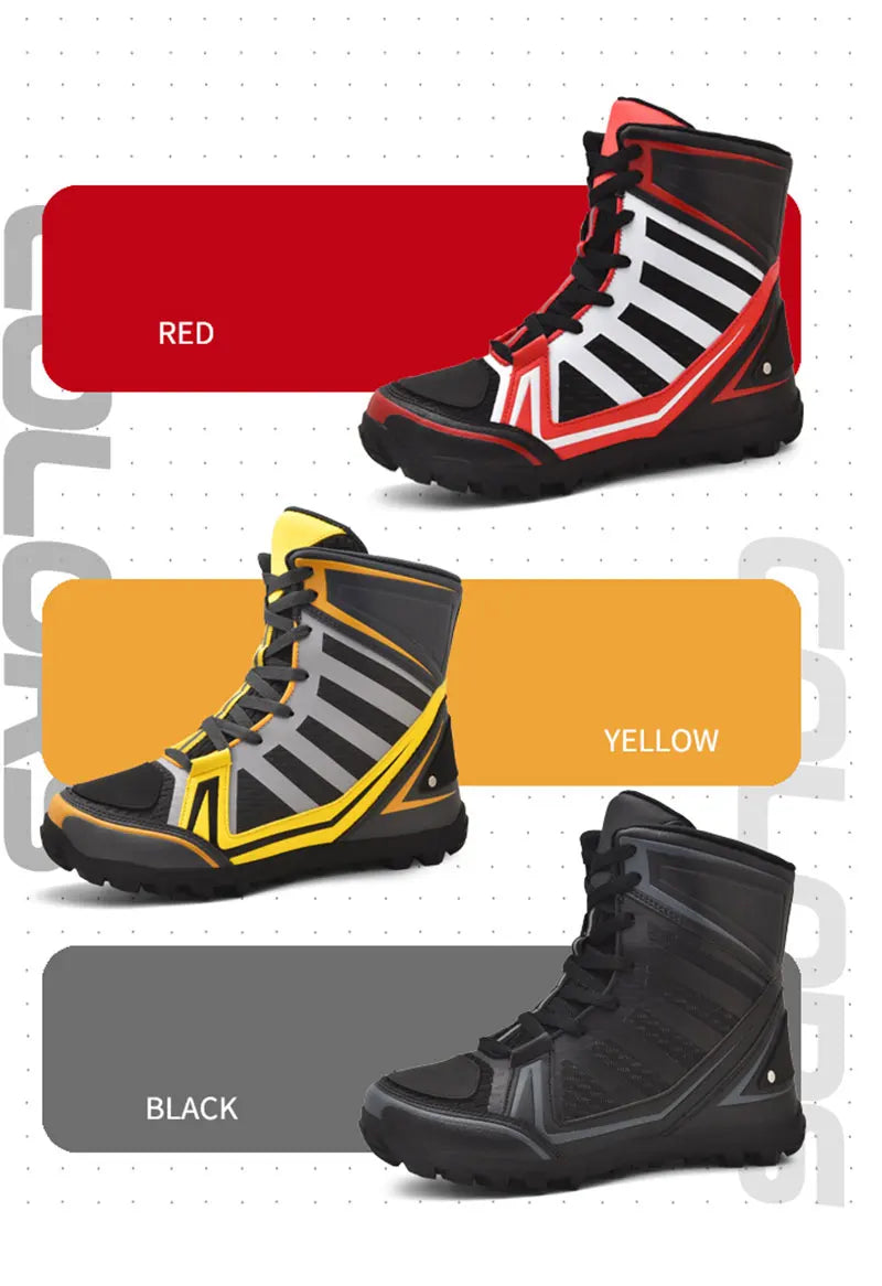 Men's Motorcycle Boots New Breathable Stripe Motos Riders Shoes Outdoor Motocross Protective Boots Hiking Non-slip Sports Shoes