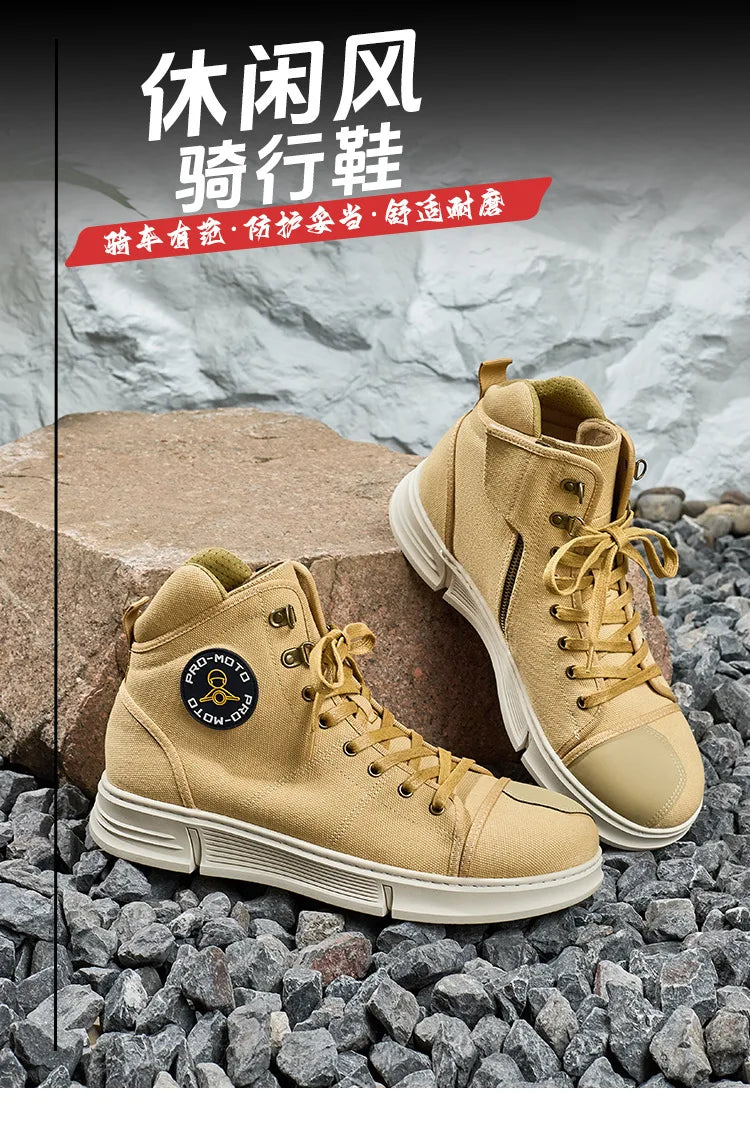Motorcycle Shoes Men Water Proof Riding Boots Casual Flat Shoes Anti-collision Protection for Outdoor Cycling Sports Sneakers