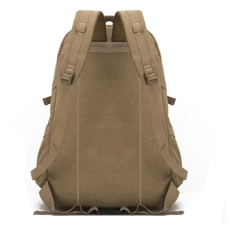 70L Thick Canvas Camping Backpack Large Capacity Waterproof Outdoor Trekking Travel Climbing Bag Luggage Rucksack Men Hiking Bag