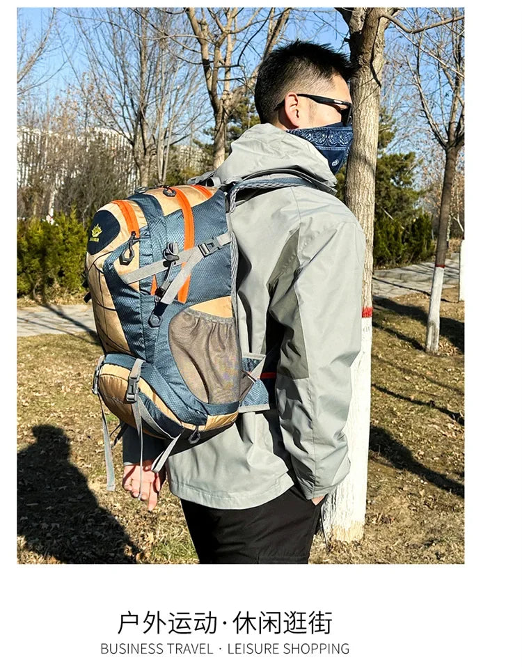 Mountaineering backpack 40 liters men's and women's outdoor sports bag waterproof camping hiking rain