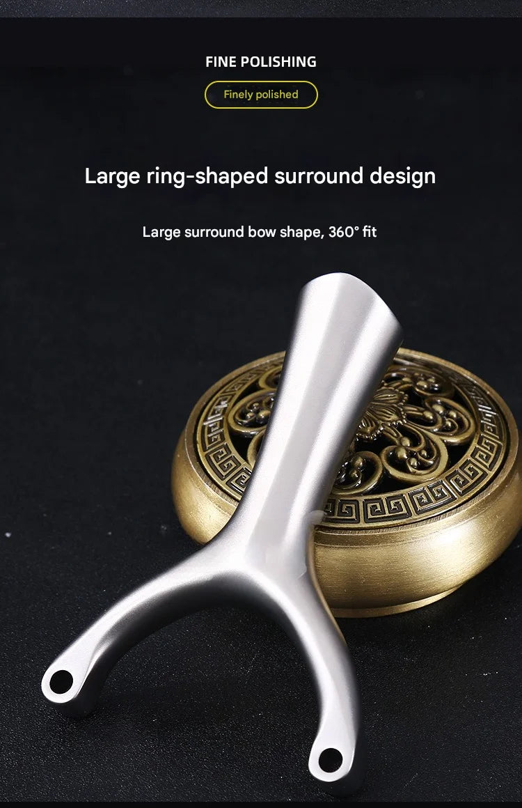 High Quality Hunting Stainless Steel Slingshot With Flat Rubber Band Outdoor Sports Hunting Shooting Catapult Accessories