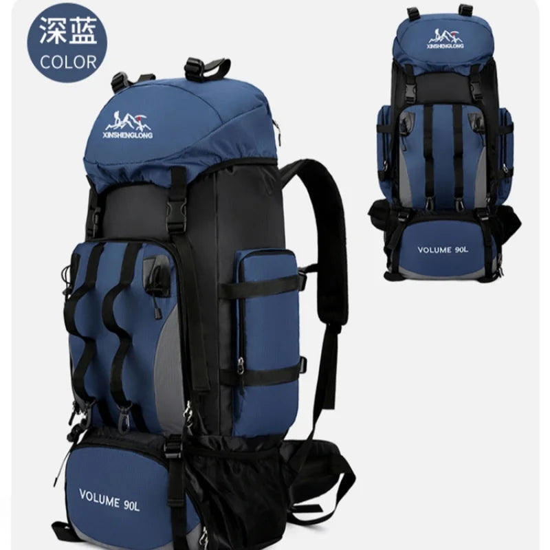 90L Large Capacity Outdoor Hiking Mountaineering Bag Lightweight Backpack Suitable for Hiking Camping Waterproof Travel Bag
