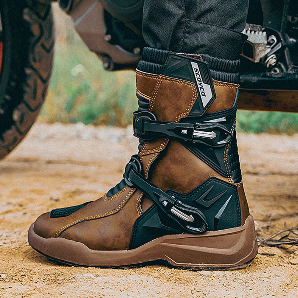 SCOYCO's New Upgraded Motorcycle Riding Boots Are Equipped With Rally Shoes Motorcycle Fall Resistant Racing Boots MT038WP-2