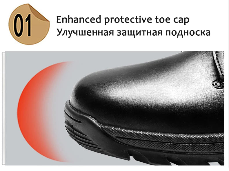 Genuine Leather Ankle Boots Men Outdoor Leather Winter Fur Warm Man Boots Army Hunting Boots for Men Shoes Casual Black Boots