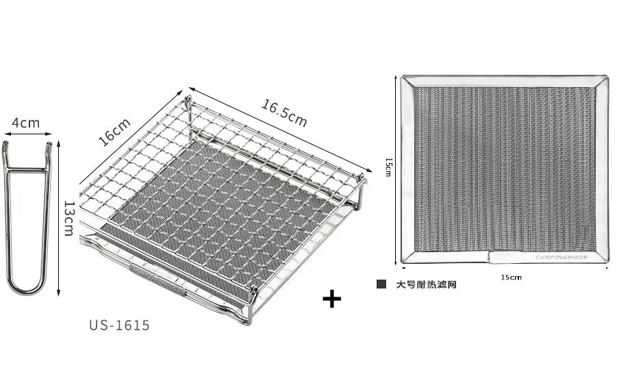 Camping Picnic Mini BBQ Grill Rack Campingmoon US-1312 US-1615 Steel Folding Bread Toast Grill Net