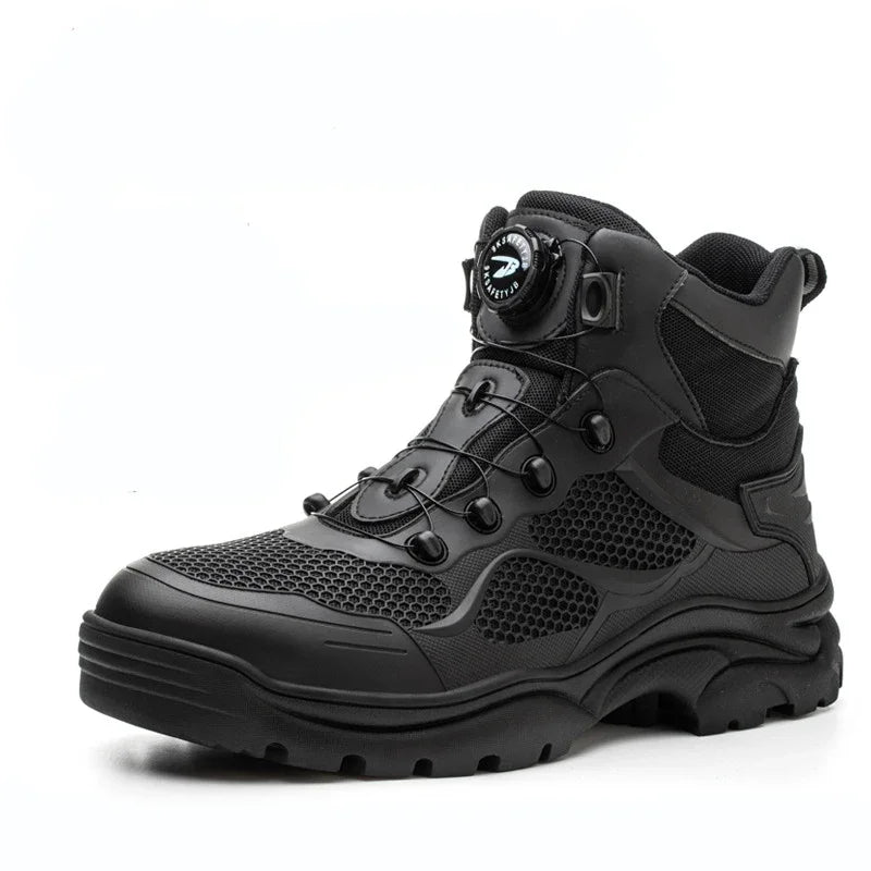 Top Grade Rotary Buckle Men Work Safety Boots Work Sneakers Safety Shoes Men Indestructible Work Boots Anti smashing