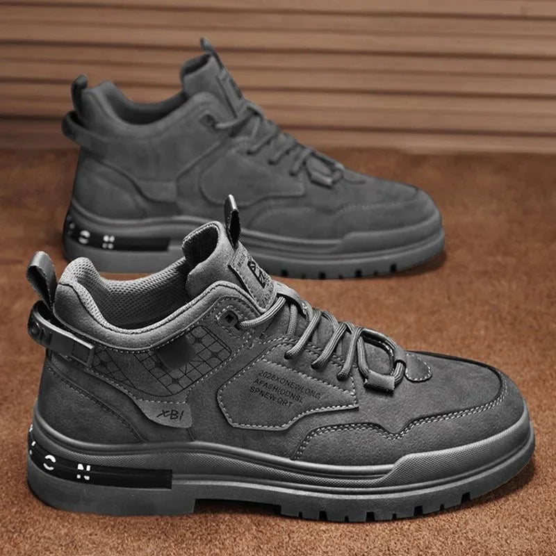 Men's Boots Mens Luxurious Design Casual Shoes Mens Motorcycle Boots Men's Waterproof and Wear-resistant Work Shoes