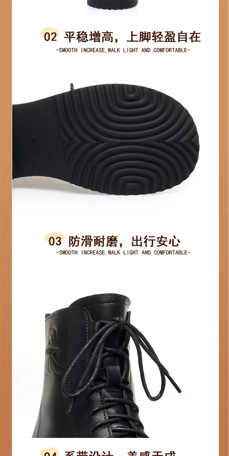 Women Winter Warm Velvet Ankle Boots Lace up Soft Leather Thick Bottom New Fashion Anti-slip Motorcycle Short Boots