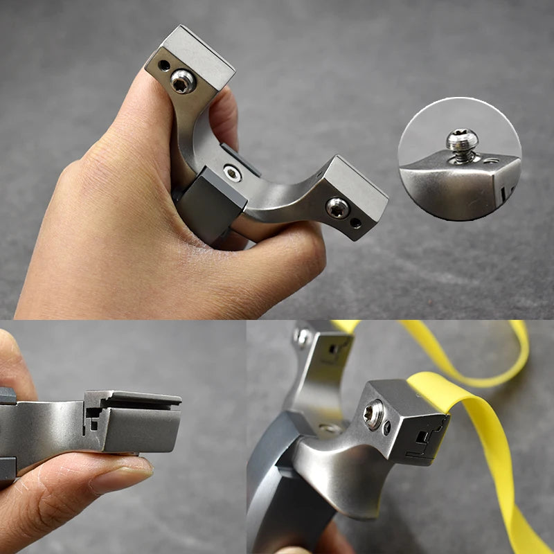 Aluminum Alloy Slingshot Stainless Steel Bow Head Ultra-high Craft Grinding Portable Hunting Equipment Must-have For Beginners