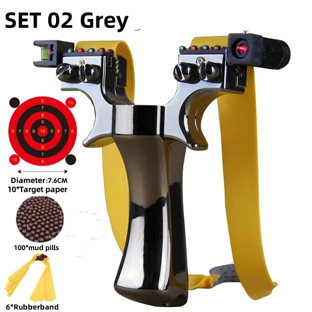Powerful New Laser Slingshot Upgrade Outdoor Shooting Catapult Double Screw Quick Pressure Rubber Band Toy Hunting Tools Outdoor