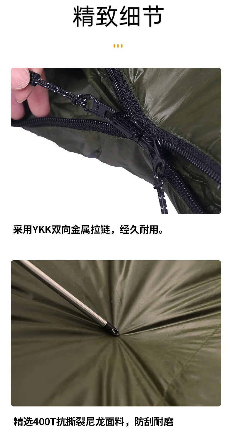 Lightweight Subzero Sleeping Bag Portable Thermal Mummy Hiking Outdoor Backpacking Rectangular Waterproof Winter Hood Camping