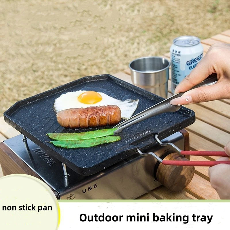Camping Cooking Pan Non Stick Folding Picnic Frying Pan Portable Easy Clean Grill Hiking Bbq Dinner Frying Plate