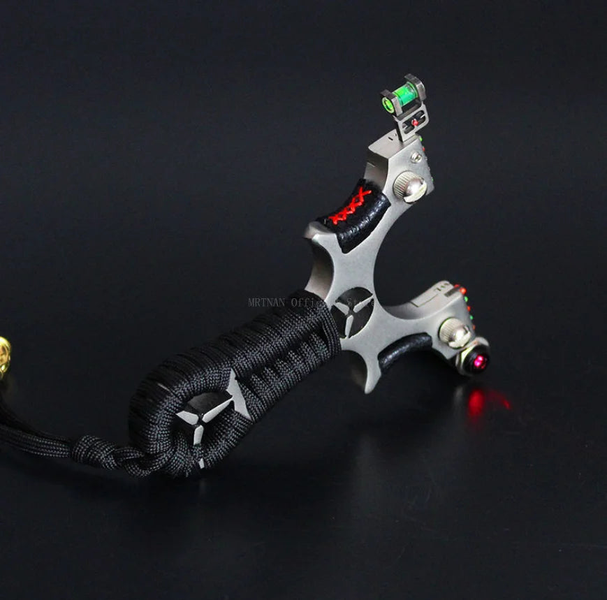 Laser Shooting Metal Slingshot High Precision Sling Outdoor Hunting Slingshot for Hunting High Precision Catapult