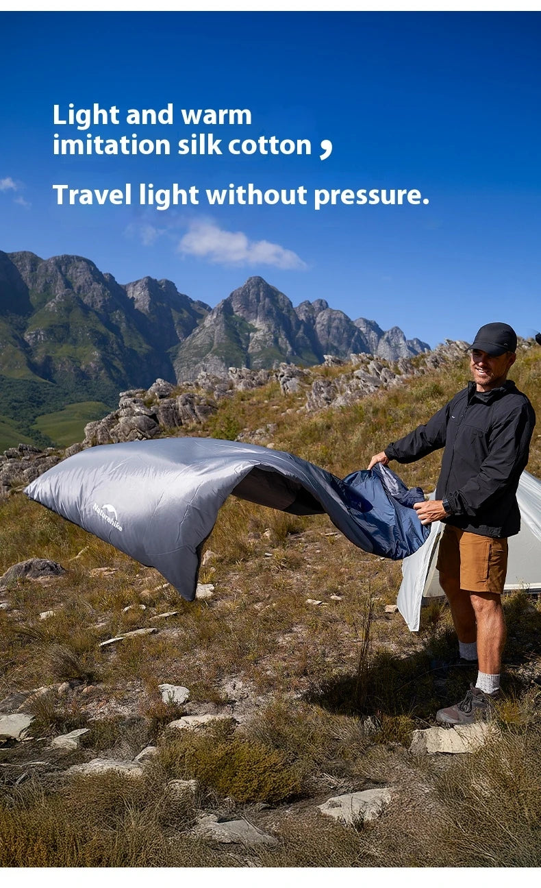 Naturehike 2025 New MINI Sleeping Bag 760g Ultralight Portable Splicing Summer Quilt Outdoor Camping Hiking Cotton Sleeping Bag