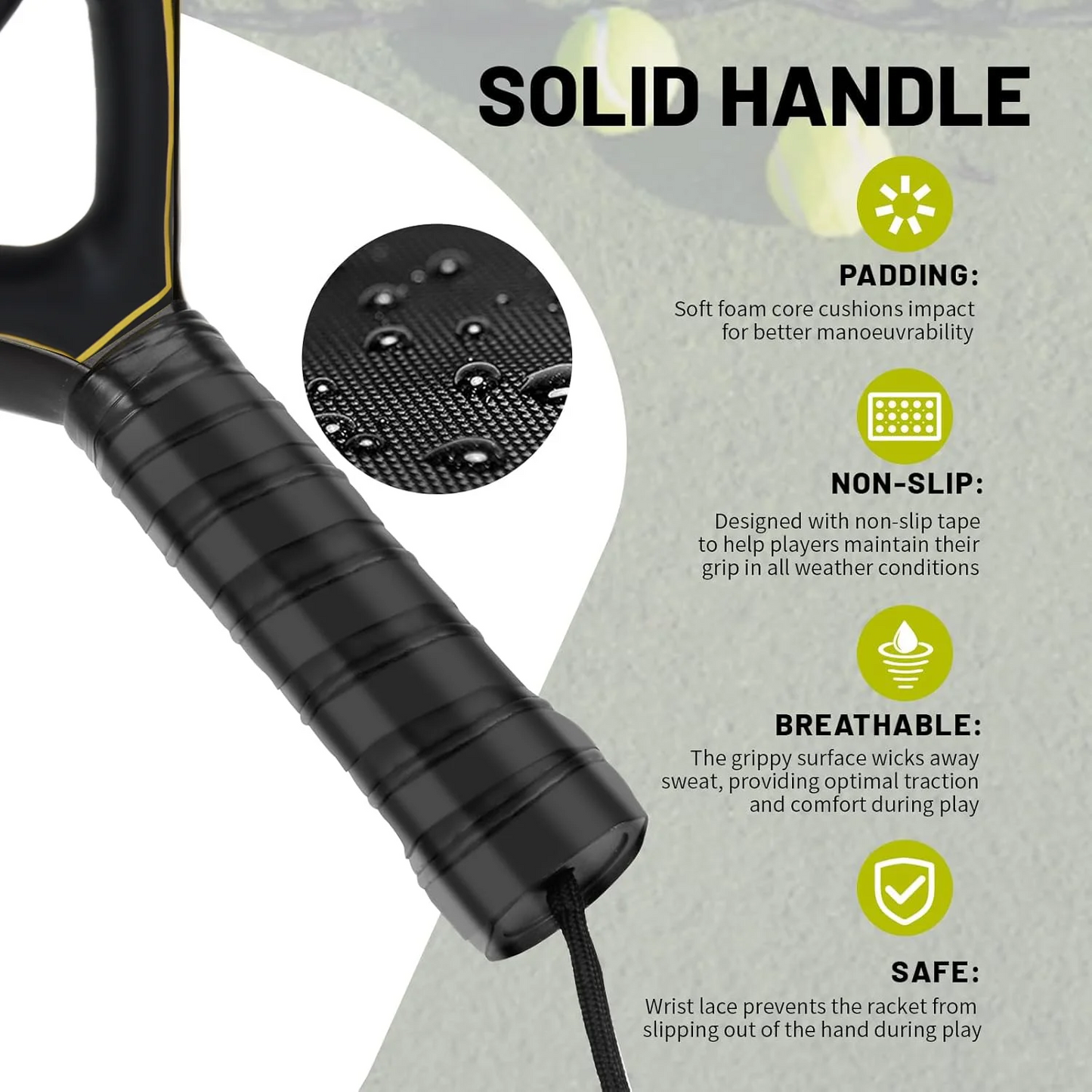 Padel Racket 3K Carbon Padel Paddle Racket with EVA Memory for Beginner Padel Tennis Racquets