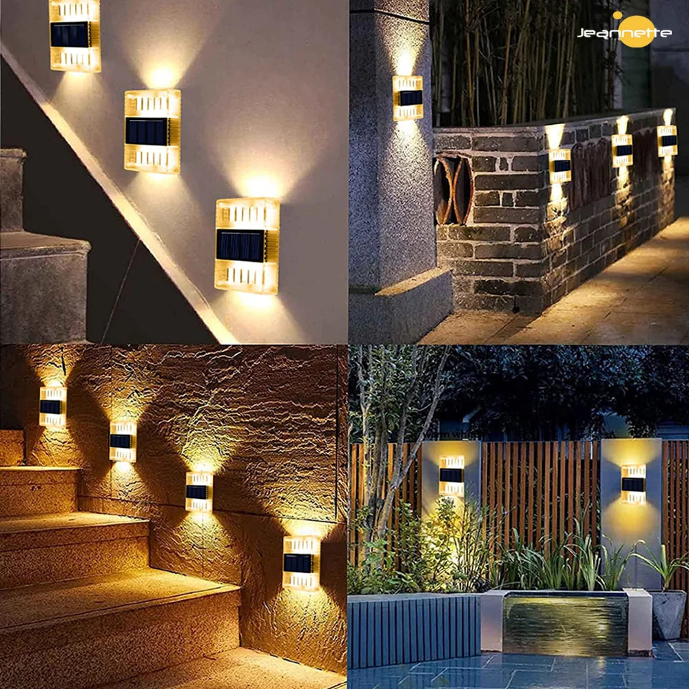 Solar 6LED Outdoor Light Solar Lighting Sensor Lamp Streetlights Exterior Garden Decoration Garland Waterproof Solar Wall Light