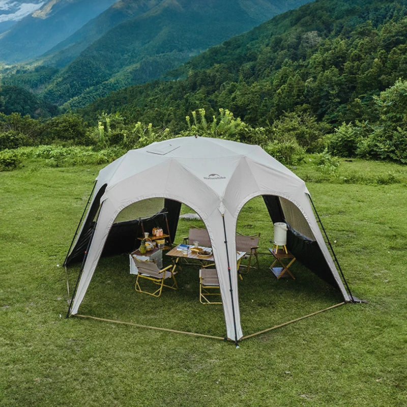 Naturehike Hexagonal Awning Tent Quick Opening Canopy Sunscreen Canopy PU5000 Sunshade Tent Outdoor Camping Travel Tarp Chimney
