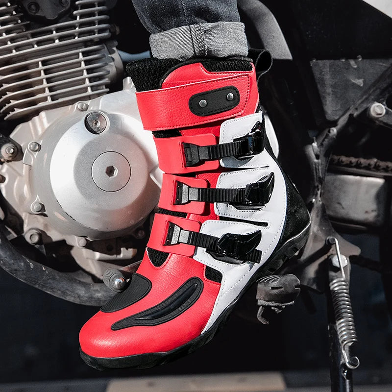 New Motorcycle Boots Men's Outdoor Sports Motocross Protective Boots Motos Slip Resistant Riding Shoes Motorcycle Accessories