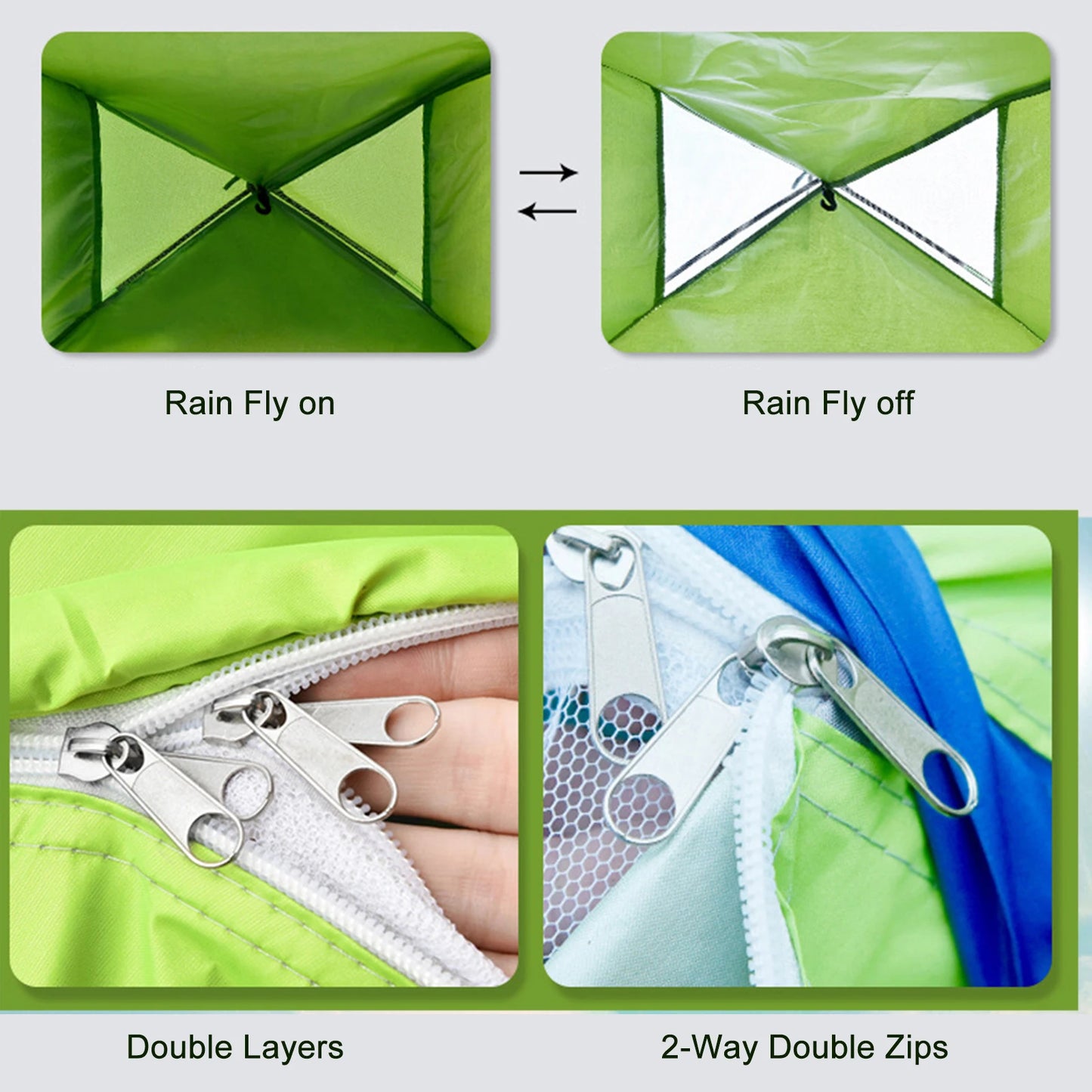 Ultralight Camping Tent Single Layer Portable Hiking Tent Anti-UV Coating For Fishing Backpacking Trip Hiking Parts 1/2 Person