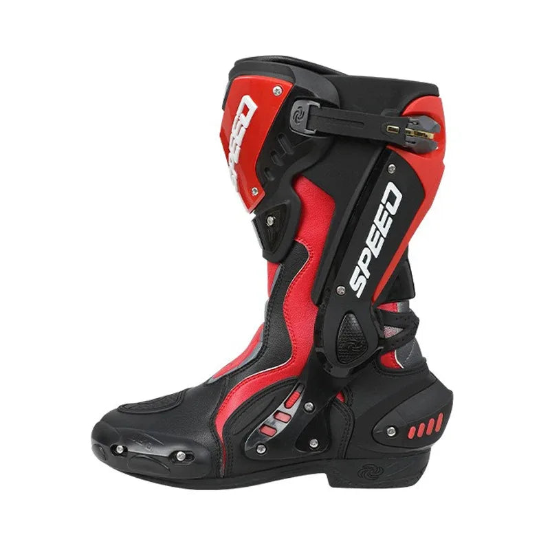 Off-Road Motorcycle Boots Men's Non-Slip Steel Toe Heavy Duty Design with Ankle Support & Shift Pad Shield for Dirt Bike