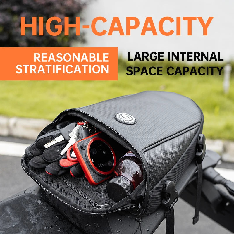 SFK Large Capacity Motorcycle Bag Rear Seat Bag Tail Pack Multifunctional Crossbody Bag Riding Gears With Outdoor Raincover