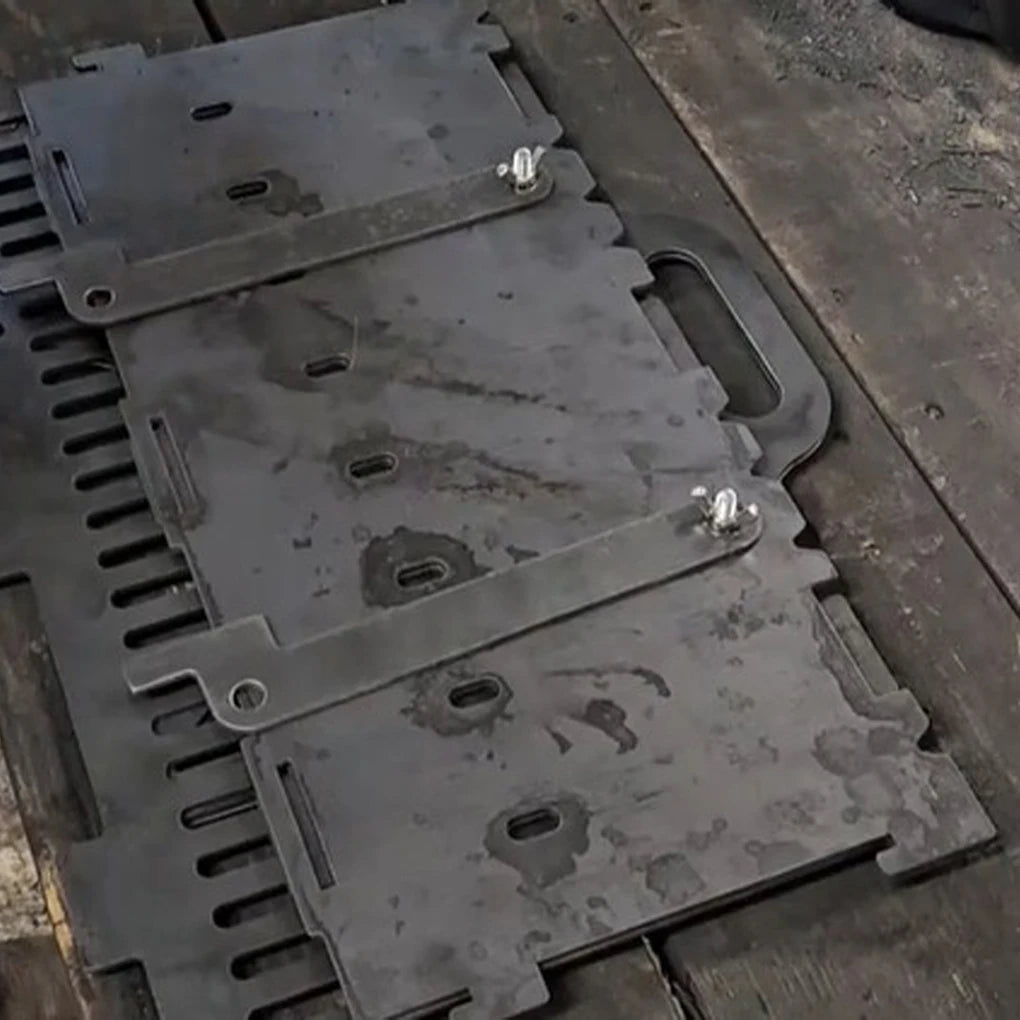 1PC Compact Outdoor Grill Foldable Slot Grill Portable Slot Grill Collapsible BBQ Tool-free Setup Lightweight Steel for Camping