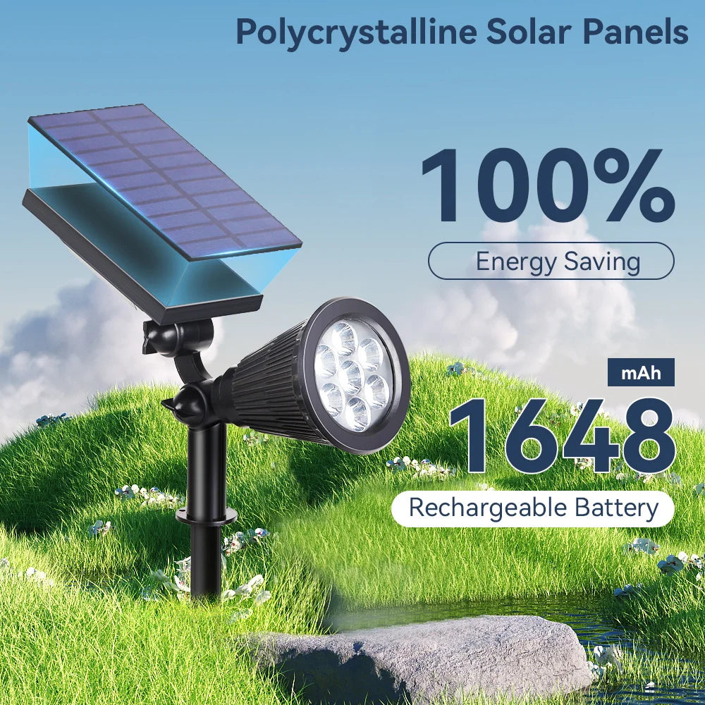 Outdoor Solar Spotlights Waterproof Tree Lighting Home Garden Solar Light Exterior Decor LED Lawn Spike Lamps for Courtyard Path