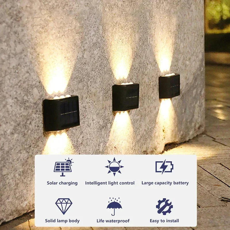 LED Solar Lights Outdoor Solar Wall Lamp Up And Down Light Illuminate for Garden Yard Street Decoration Solar Powered Light