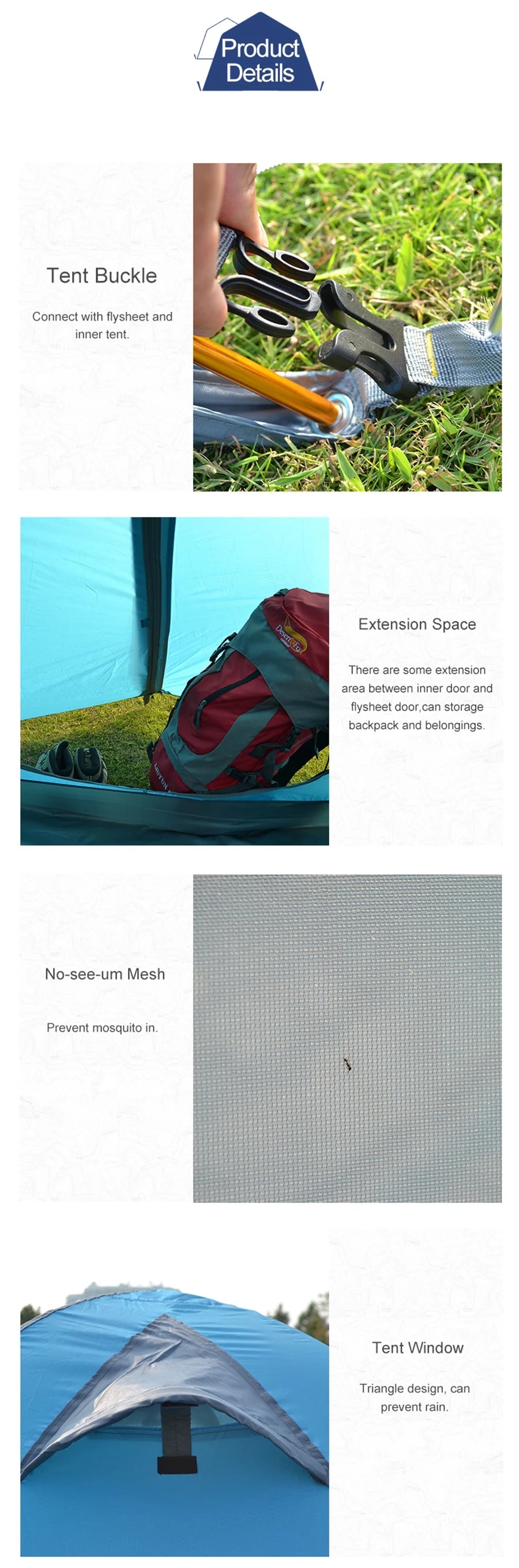 Desert Fox Camping Tent with Snow Skirt Winter Type 2 Persons Warm Tents for Hiking Travelling 4 Seasons Outdoor Backpack Tent