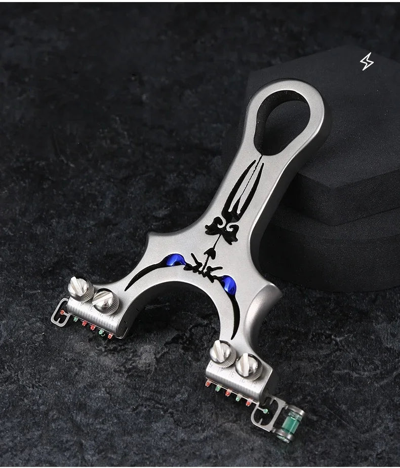 Flat rubber Band Outdoor Shooting Powerful Handheld Bow New  Professional 304 Stainless steel Slingshot For Hunting Catapult