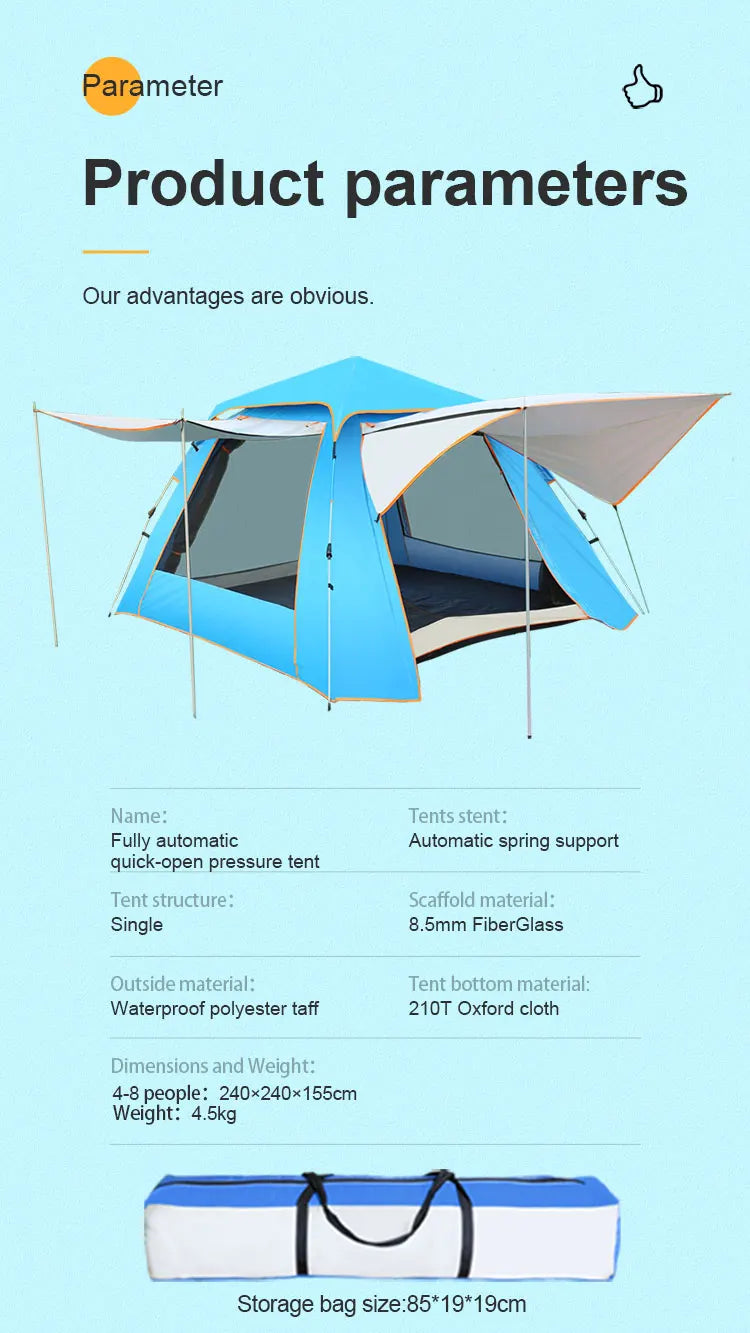 Factory Outlet New Pattern Custom Oem Easy One Touch Tents Outdoor Automatic Camping Tent Camptown Tent