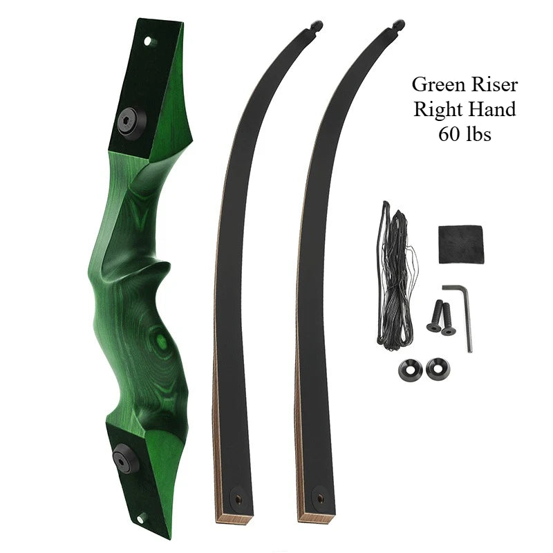 60inch Black Hunter Recurve Bow Right/Left Hand Traditional Beauty Hunting Reflection Bow And Arrow Outdoor Shooting Wooden Bow