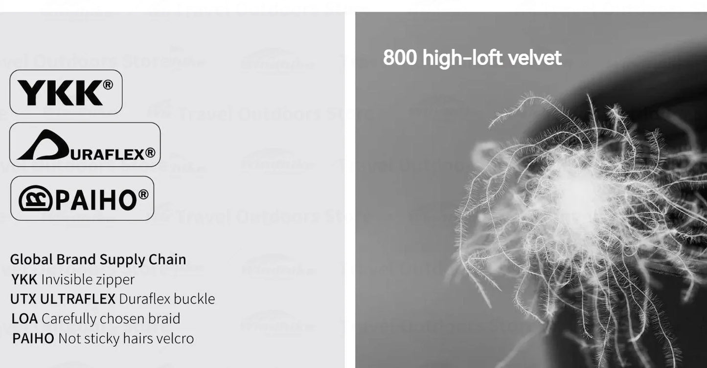 AEGISMAX Dusk Ultralight Down Sleeping Bag 4℃-2℃ 800FP Waterproof Outdoor Hiking iFlex 7D Nylon Mummy Down Tourist Sleeping Bag