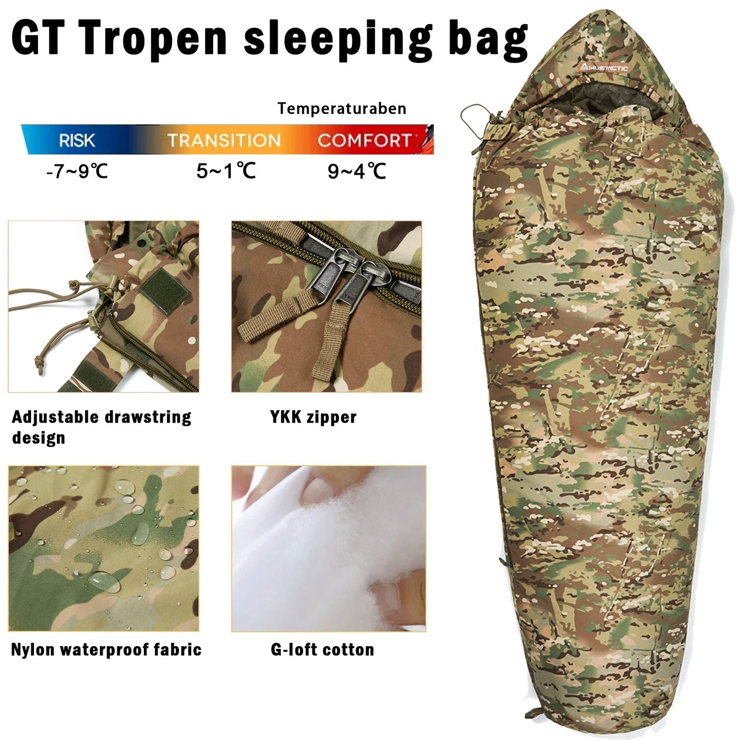 Army-40℃  Force Defence Modular Sleeping System 4 Season Waterproof Cold Weather Military Tactical Sleeping Bag