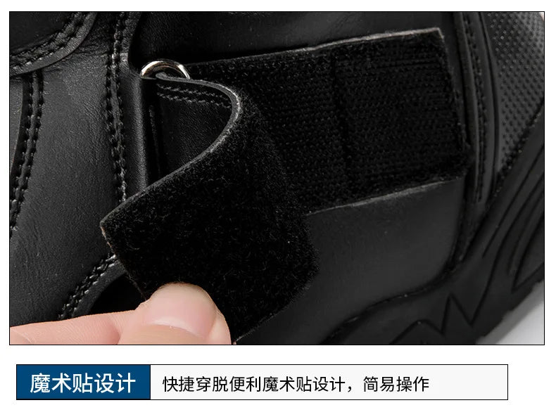 Motorcycle Boots Waterproof Leather Motorbike Protective Boots Motocross Riders Gear Men Women Moto Cycling Shoes Non-slip