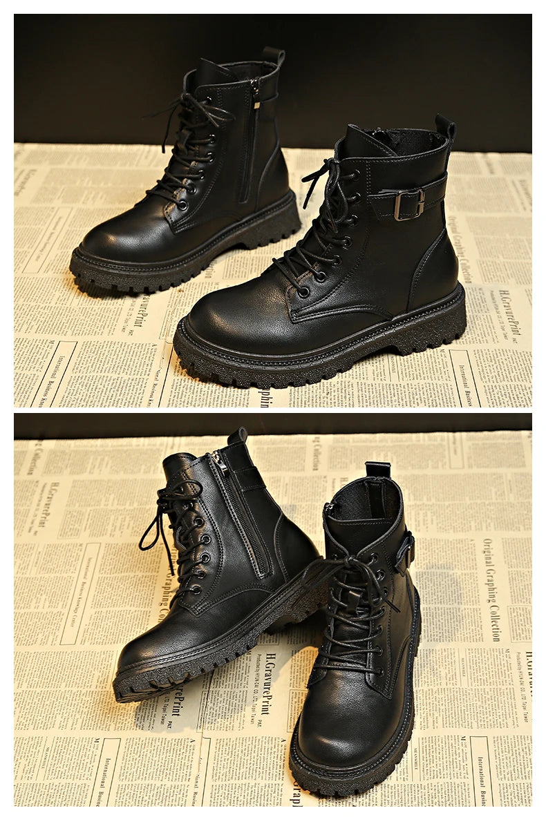 Women Boots 2024 Autumn Winter New Fashion Classic Short Boot Handsome Ankle Boot Work Clothes Shoe Botas de mujer black boots