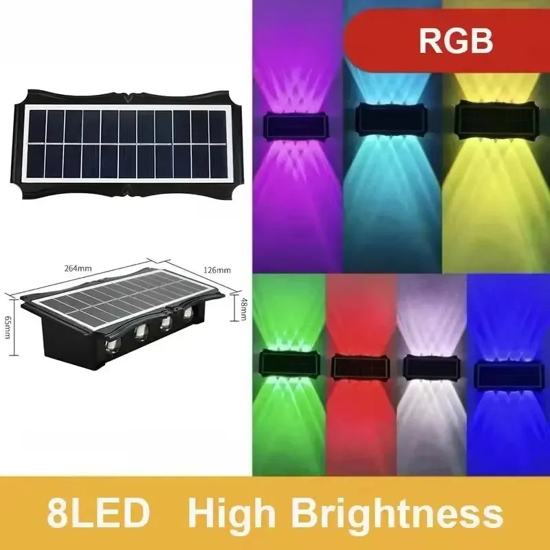 Solar Wall Washing Lamp 4/6/8 LED Waterproof Outdoor LED Wall Light Courtyard Lamp Decorative Balcony Garden Atmosphere Lights