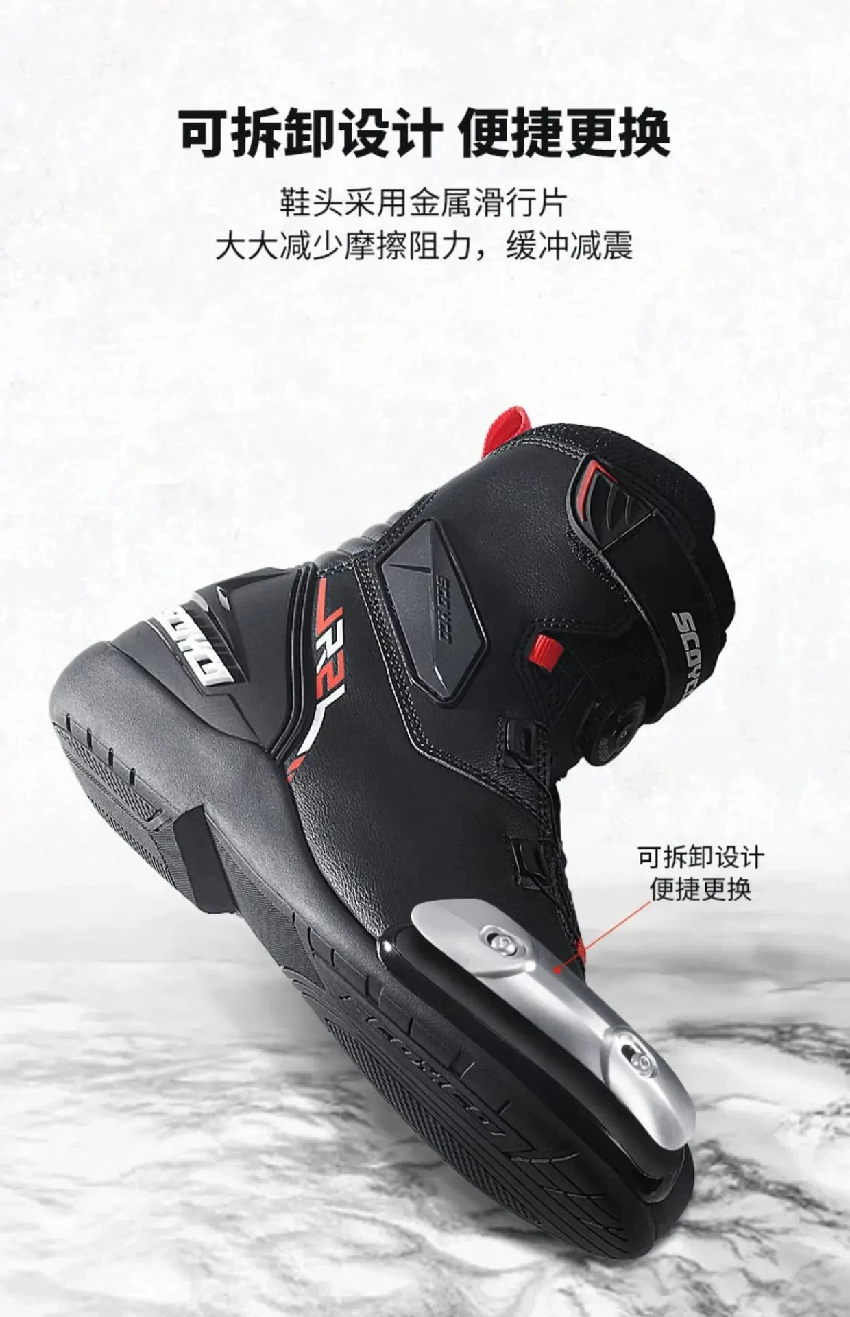 SCOYCO Motorcycle Boots Botas Moto Microfiber Leather Motocross Off-Road Racing Boots Motorbike Riding Shoes Men Moto Boots