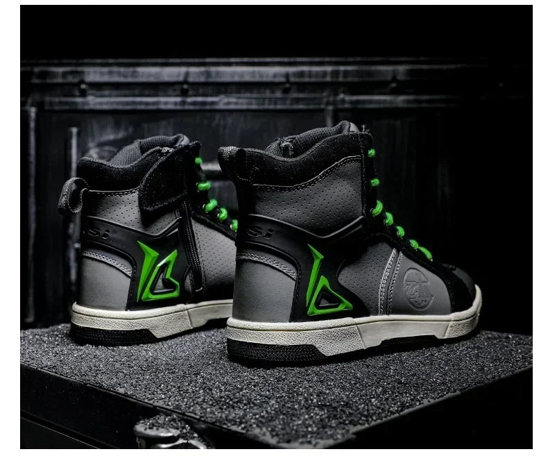 Men's Red Casual Motorcycle Boots – Summer Off-Road Riding Shoes, Motocross Style – Compatible with BMW & Honda Motorbikes