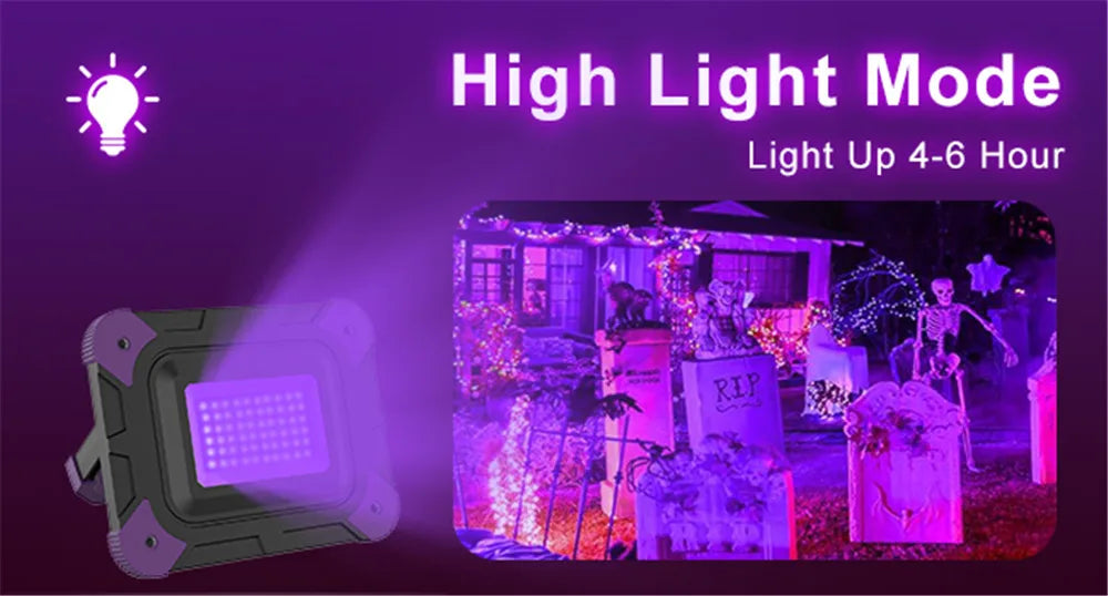 1/2 PCS LED UV Black Lights Work Light Stage Blacklight Ultraviolet Flood Effect Light for Halloween Xmas Dance DJ Disco Party